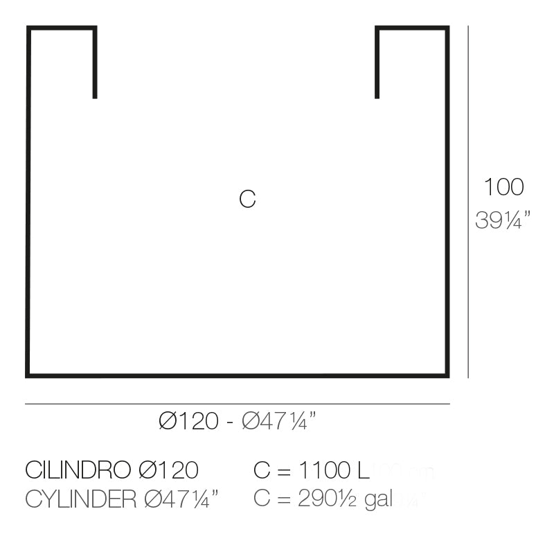 Cylinder Pot Ø120X100