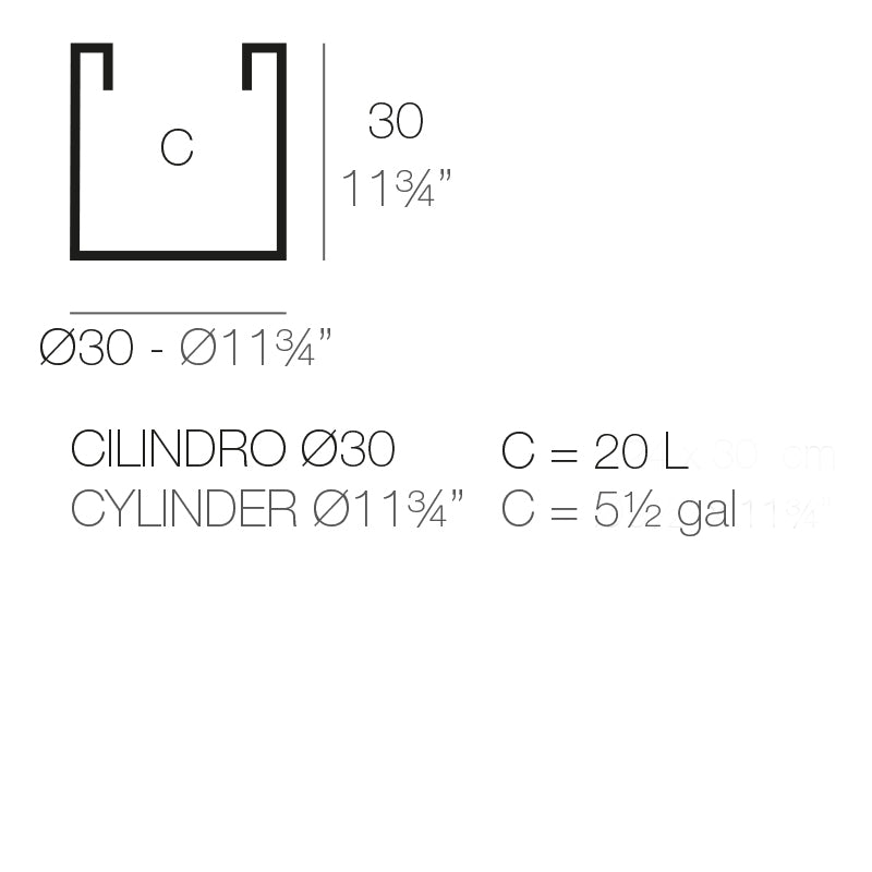 Cylinder Pot  Ø30X30