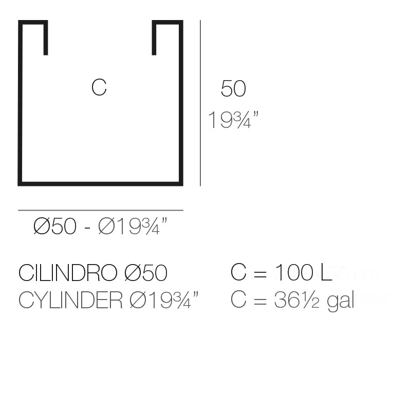 Cylinder Pot Ø50X50