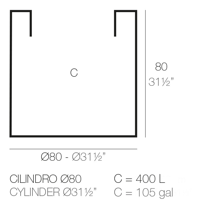 Cylinder Pot Ø80X80