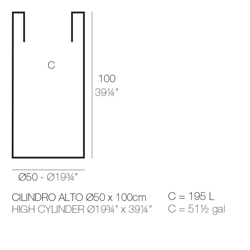 High Cylinder Pot Ø50X100