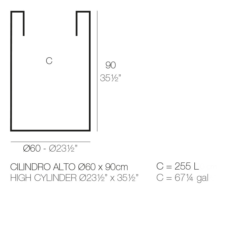 High Cylinder Pot Ø60X90