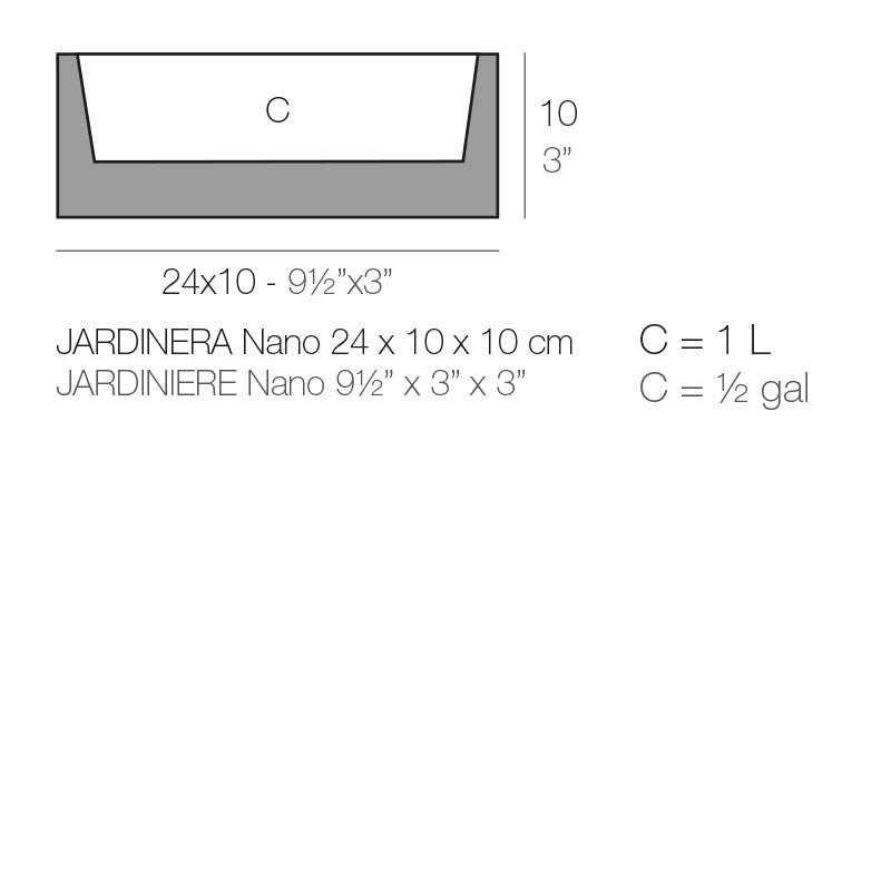 Jardiniere 10X24X10
