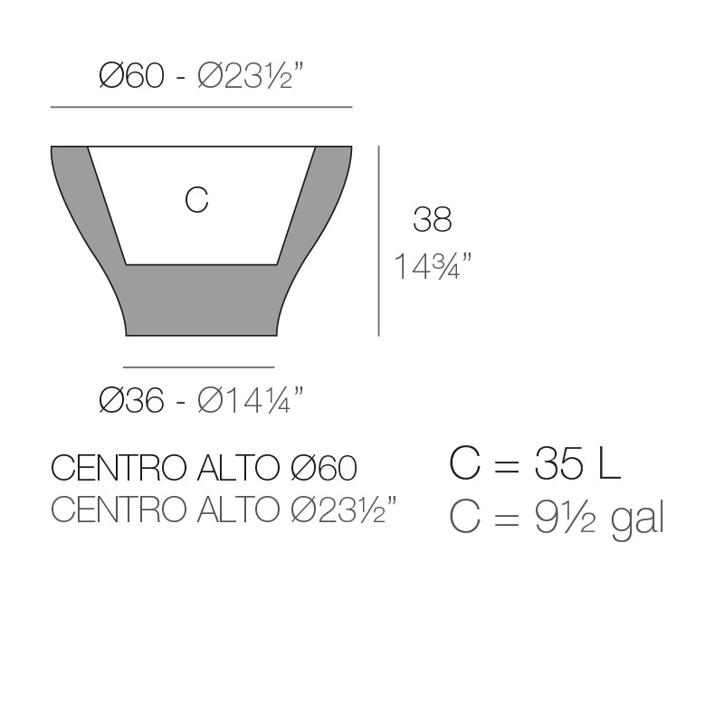 High Centre Ø60X38
