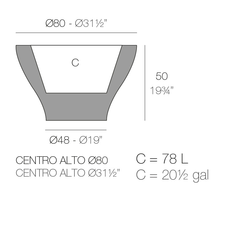 High Centre Ø80X50