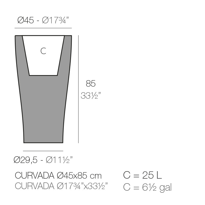 Curved Ø45X85