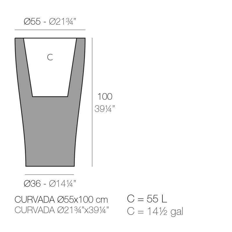 Curved Ø55X100