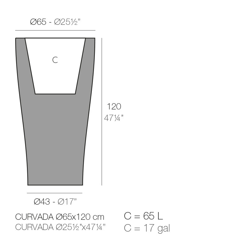 Curved Ø65X120