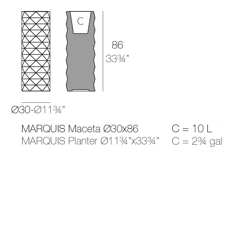Marquis Planter Ø30X83