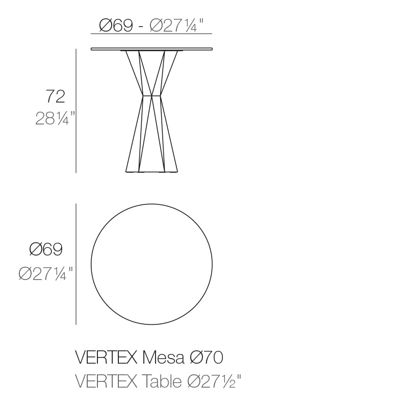Vertex Table Ø70 Hpl