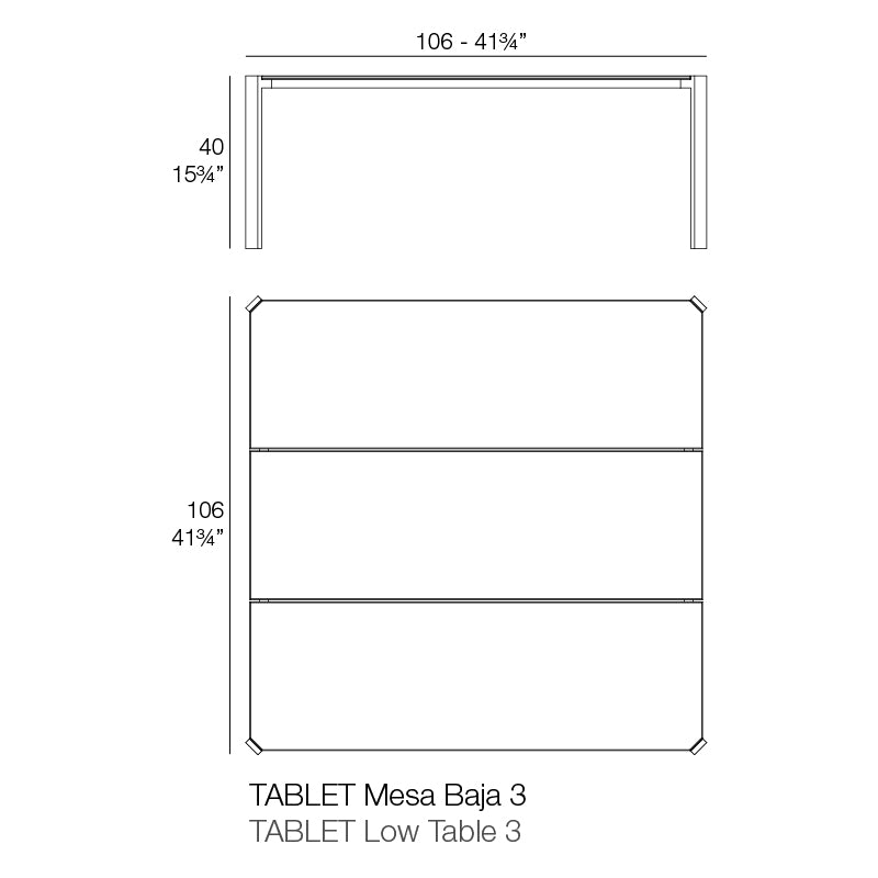 Tablet Mesa 105X105X40 cm