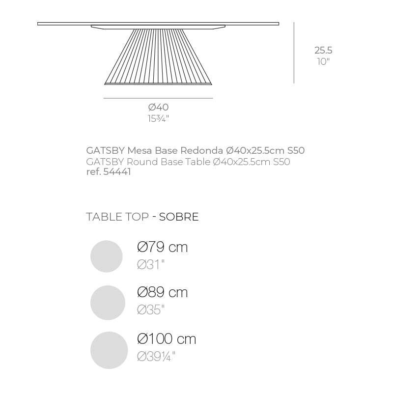 Gatsby Base Ø40X25 S50