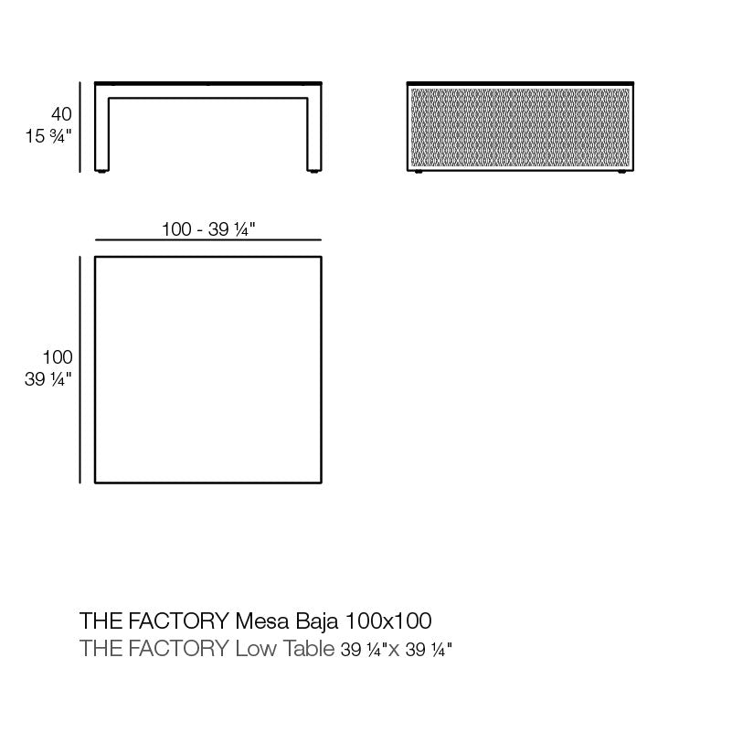 The Factory Coffee Table 100X100X40 cm