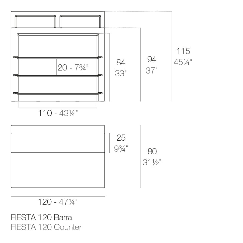 Fiesta Bar 120Cm