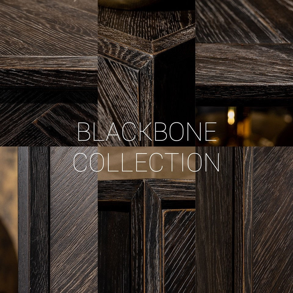 Coffee table Blackbone silver set of 2 (Black rustic)
