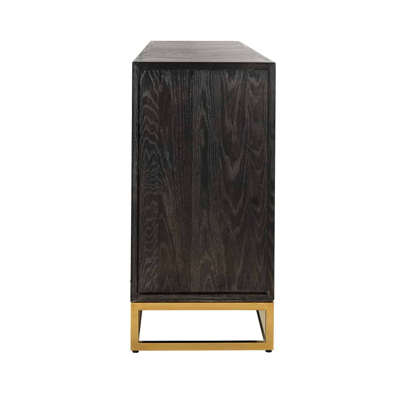 Sideboard Blackbone gold 4-doors (Black rustic)