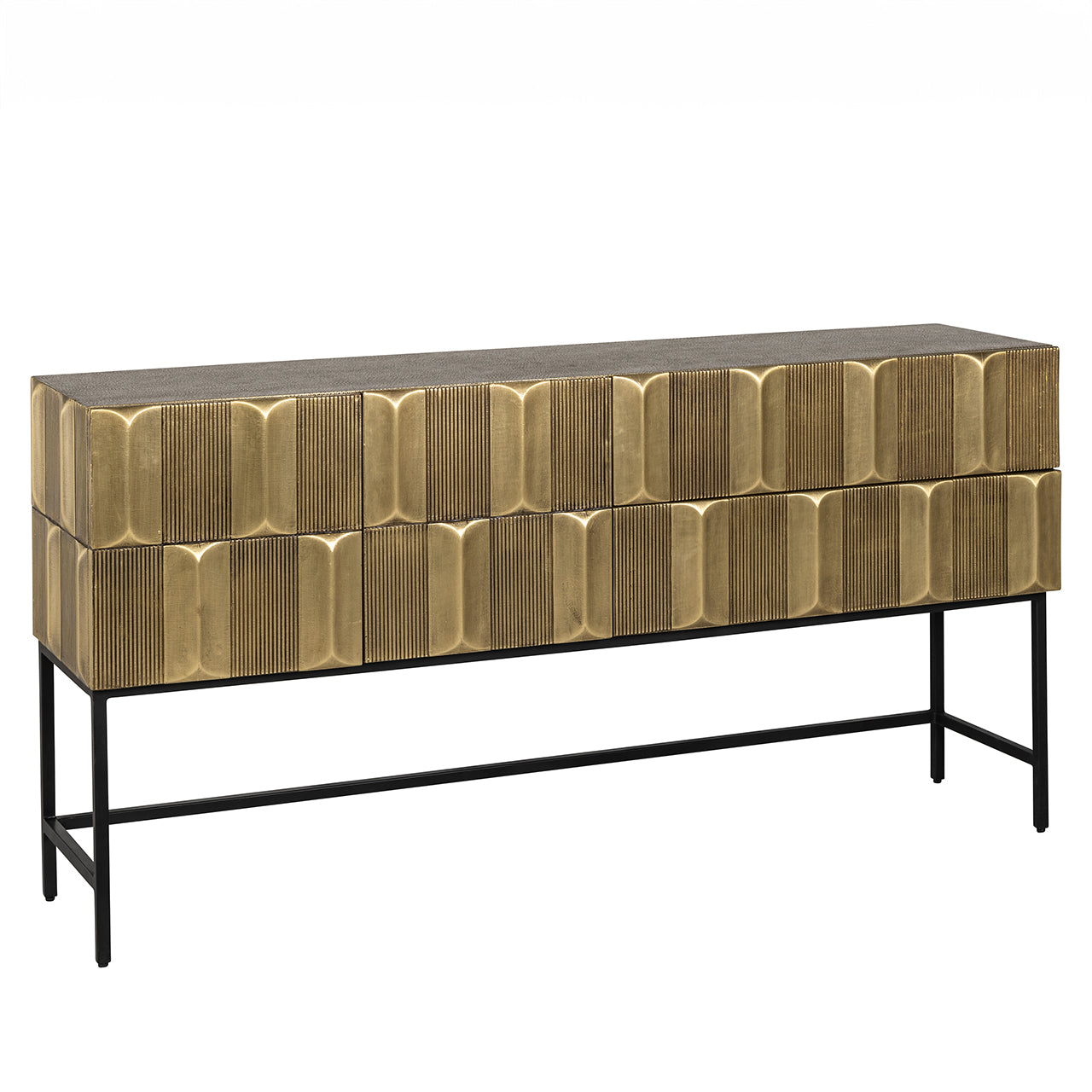 Sideboard Jaxx 2-doors 2-drawers (Black/gold)