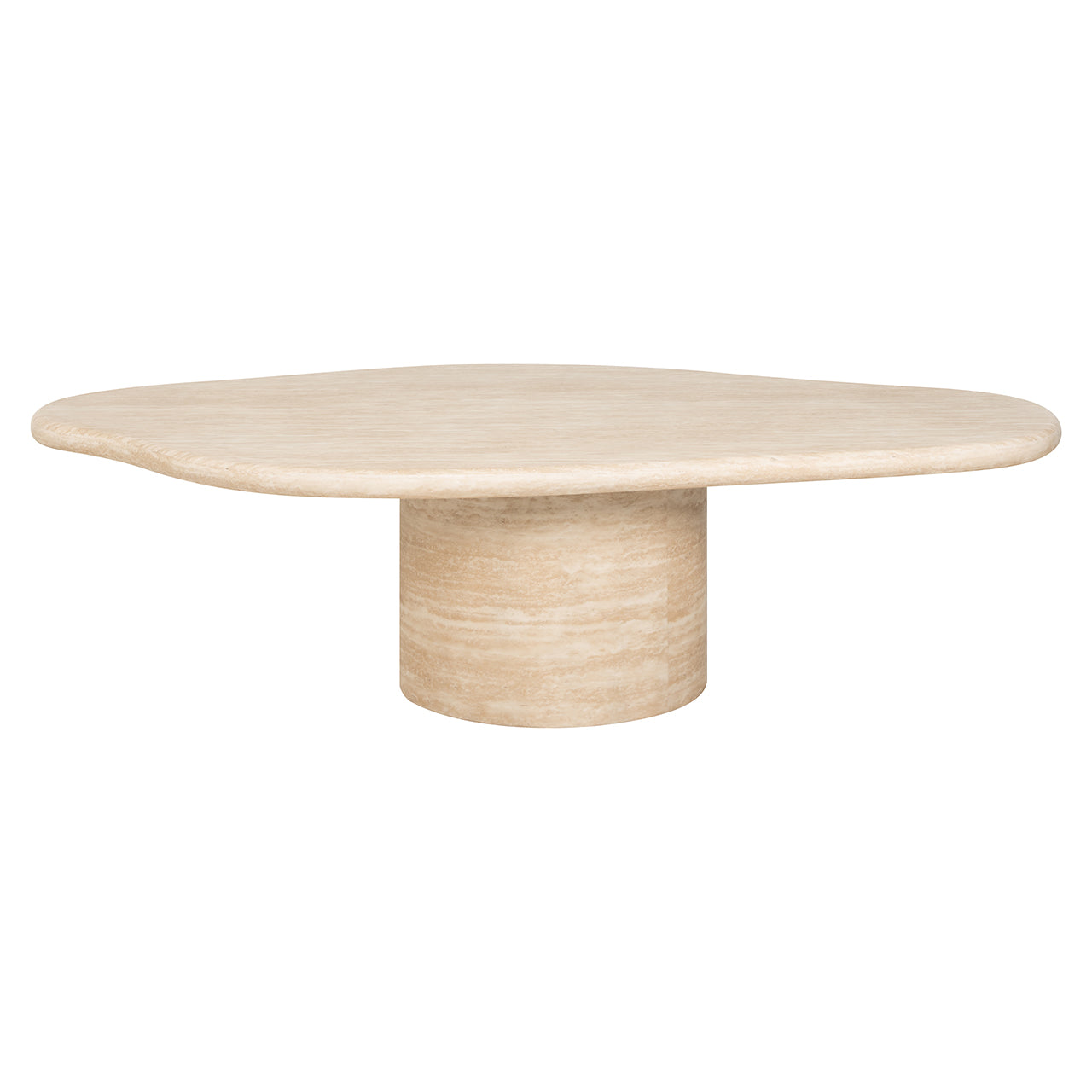 Coffee table Fictus 130 faux travertine (Beige)