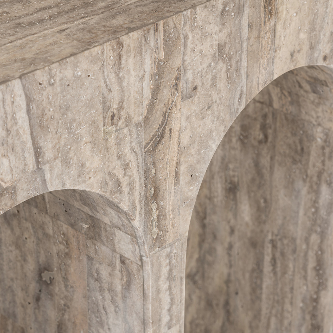Console La Rague natural grey travertine (Grey)
