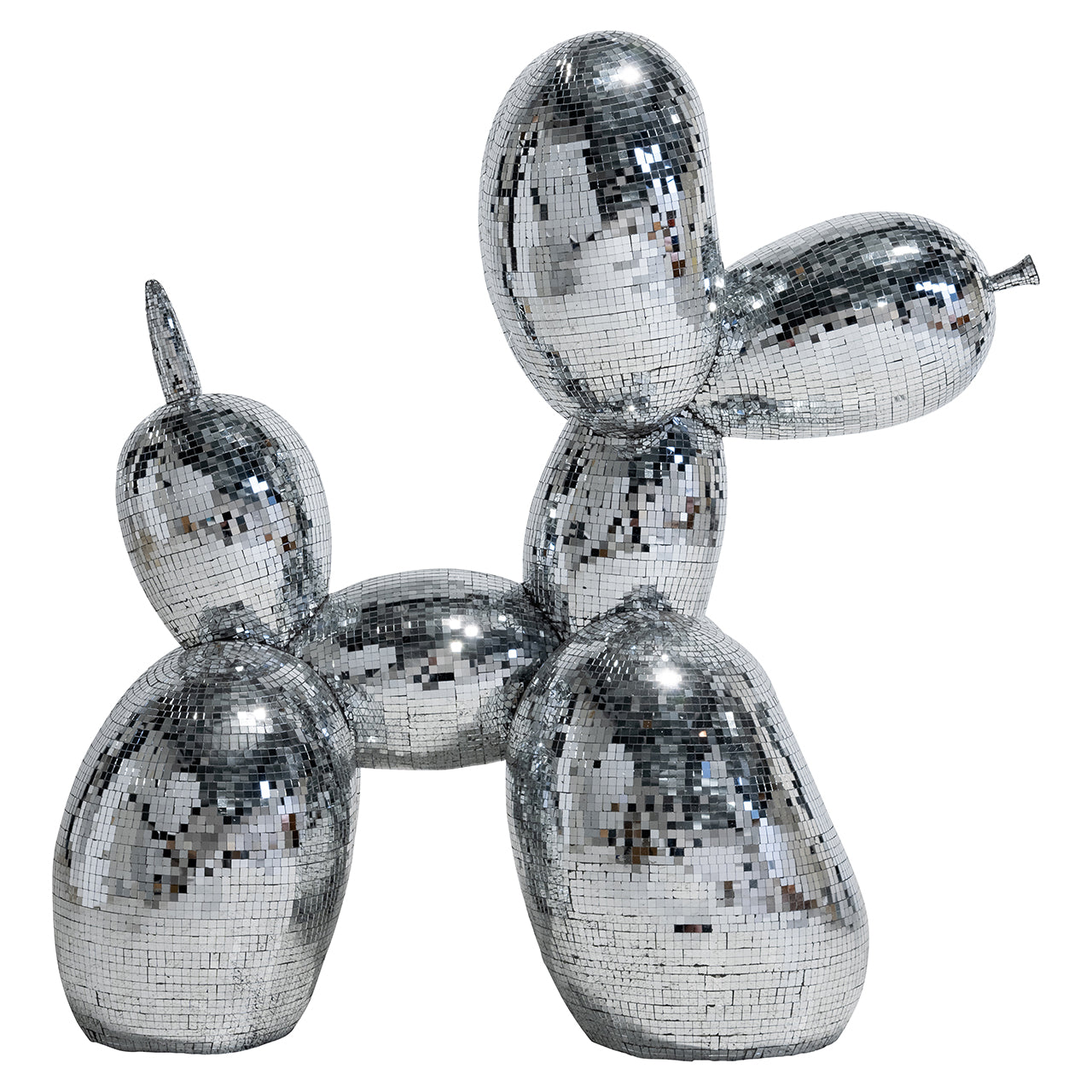 Decorative object Dog mirror big (Silver)