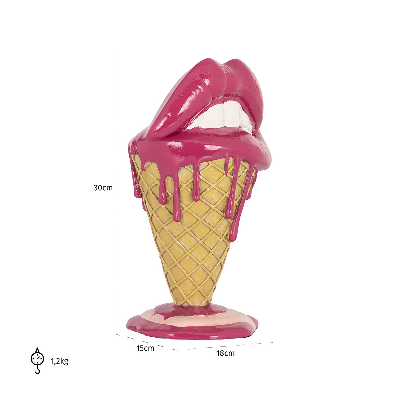 Decorative object Ice lips (Pink)