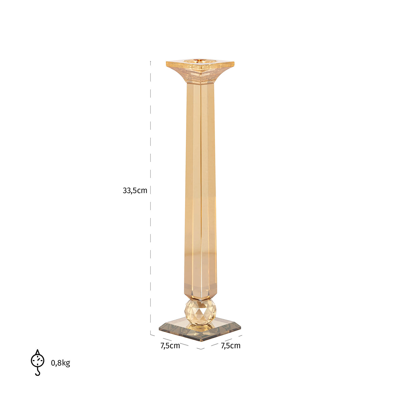 Candle holder Milou big (Amber)