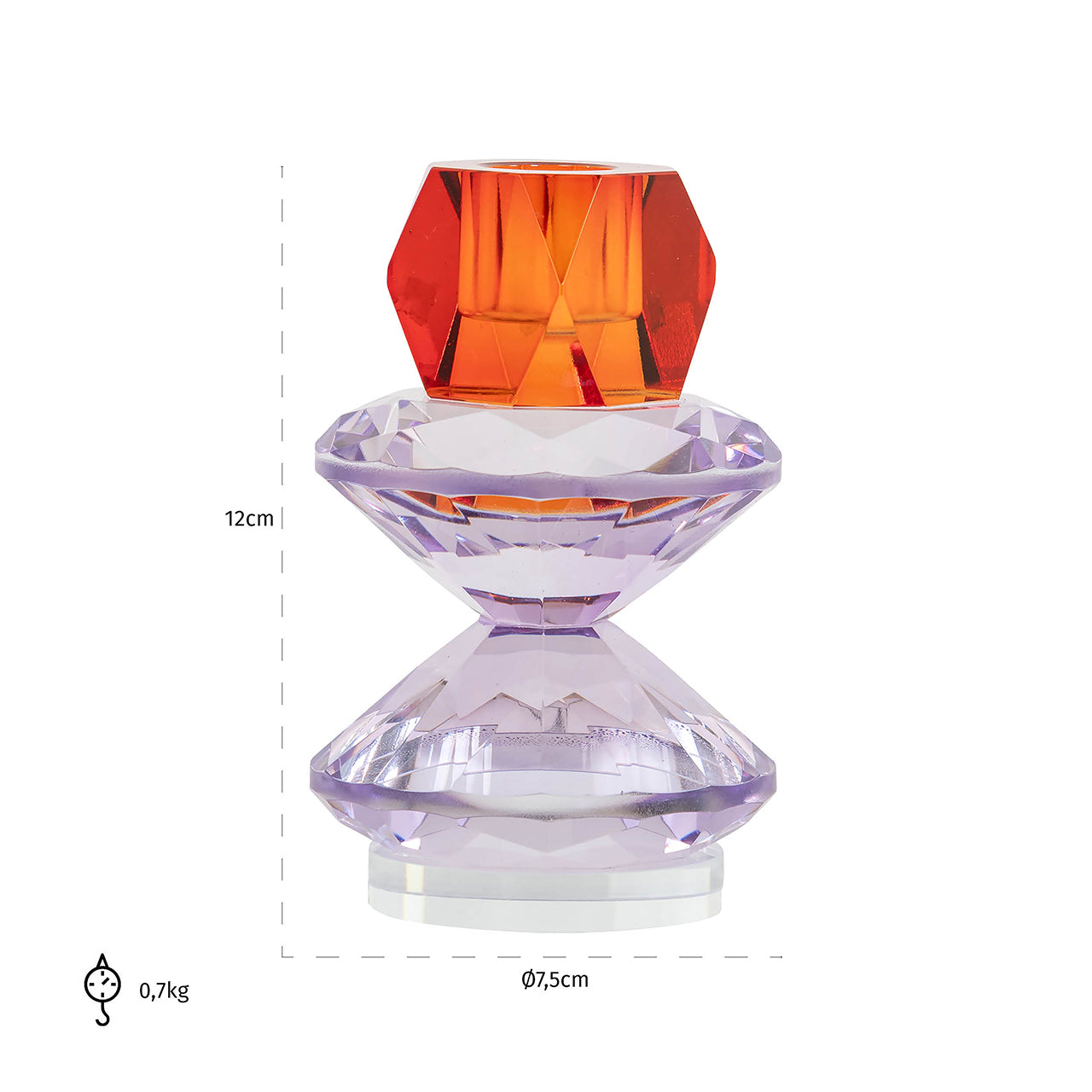 Candle holder Yalena small (Purple)