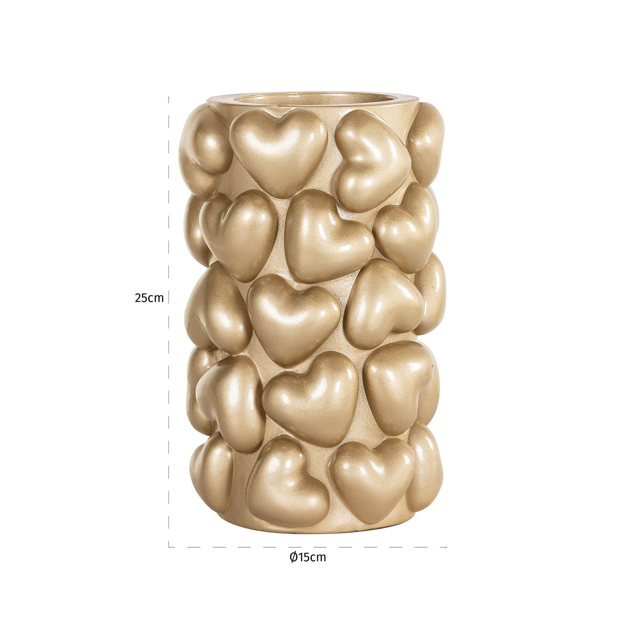 Candle holder Anne hearts small (Gold)