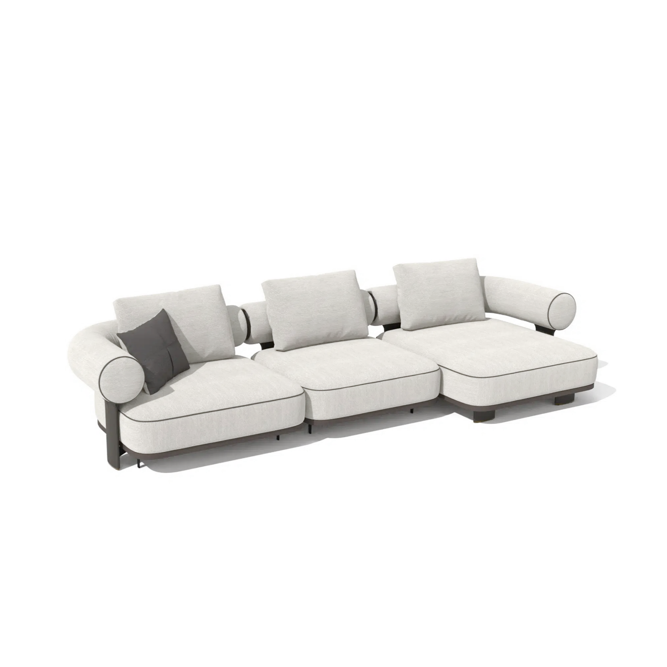 Sofa Kyoto - Light Gray/Beige 362x141cm