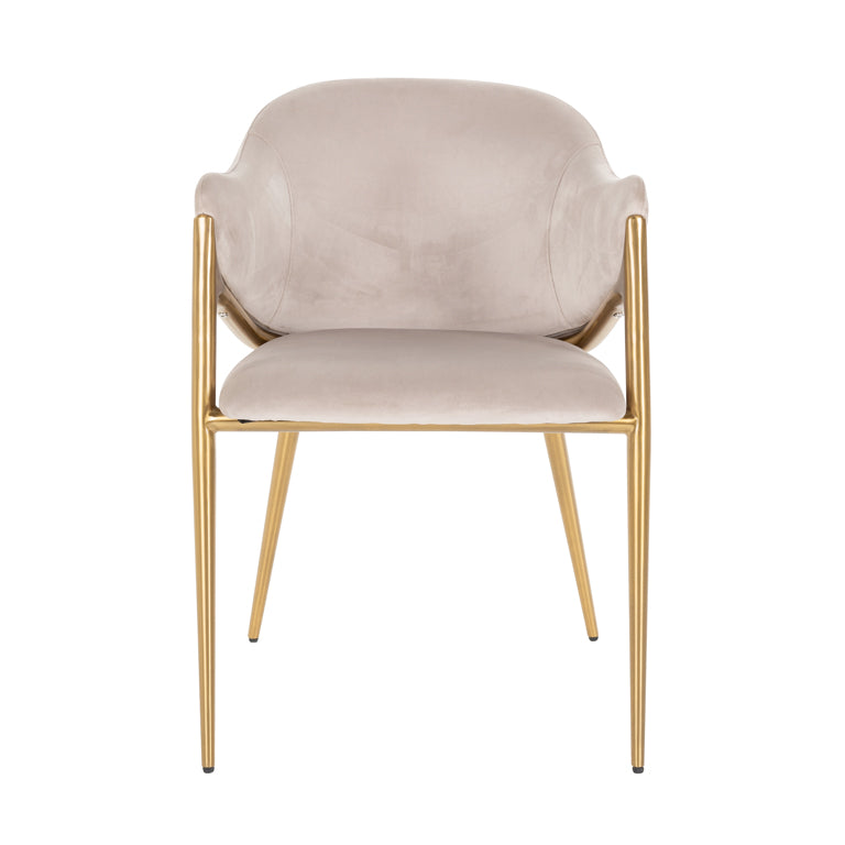 Chair Gwen - khaki velvet fire retardant (FR-Quartz 903 Khaki)