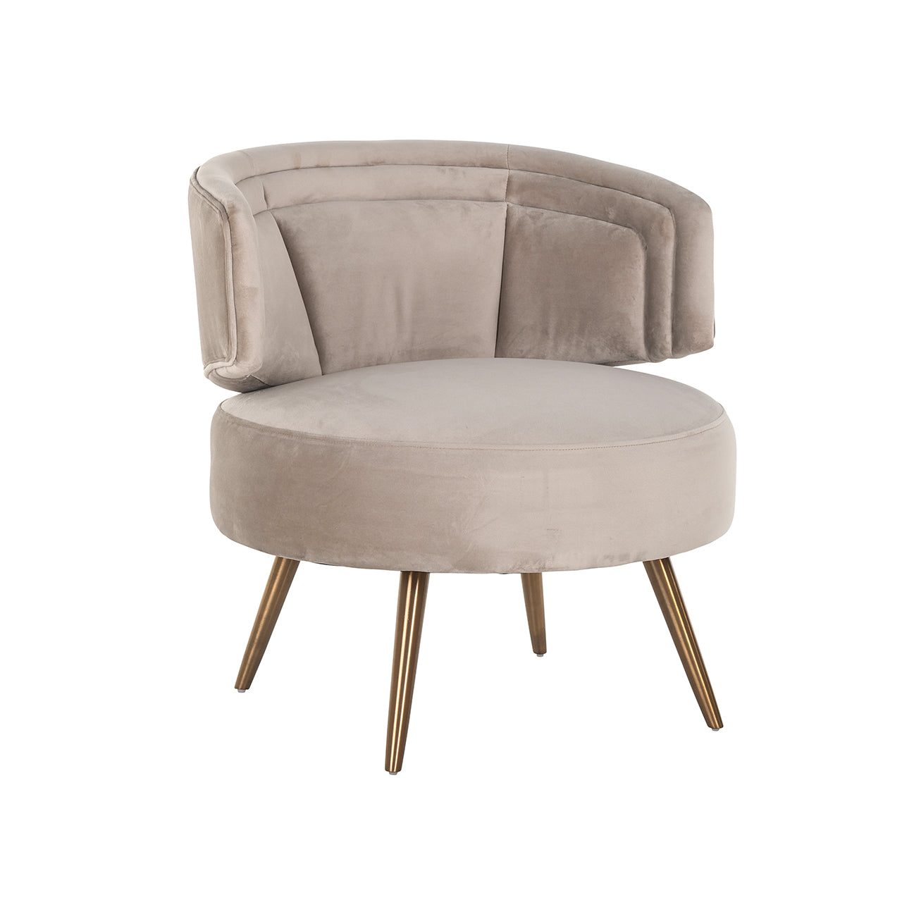 Lounge chair Hazel khaki velvet fire retardant (FR-Quartz 903 Khaki)