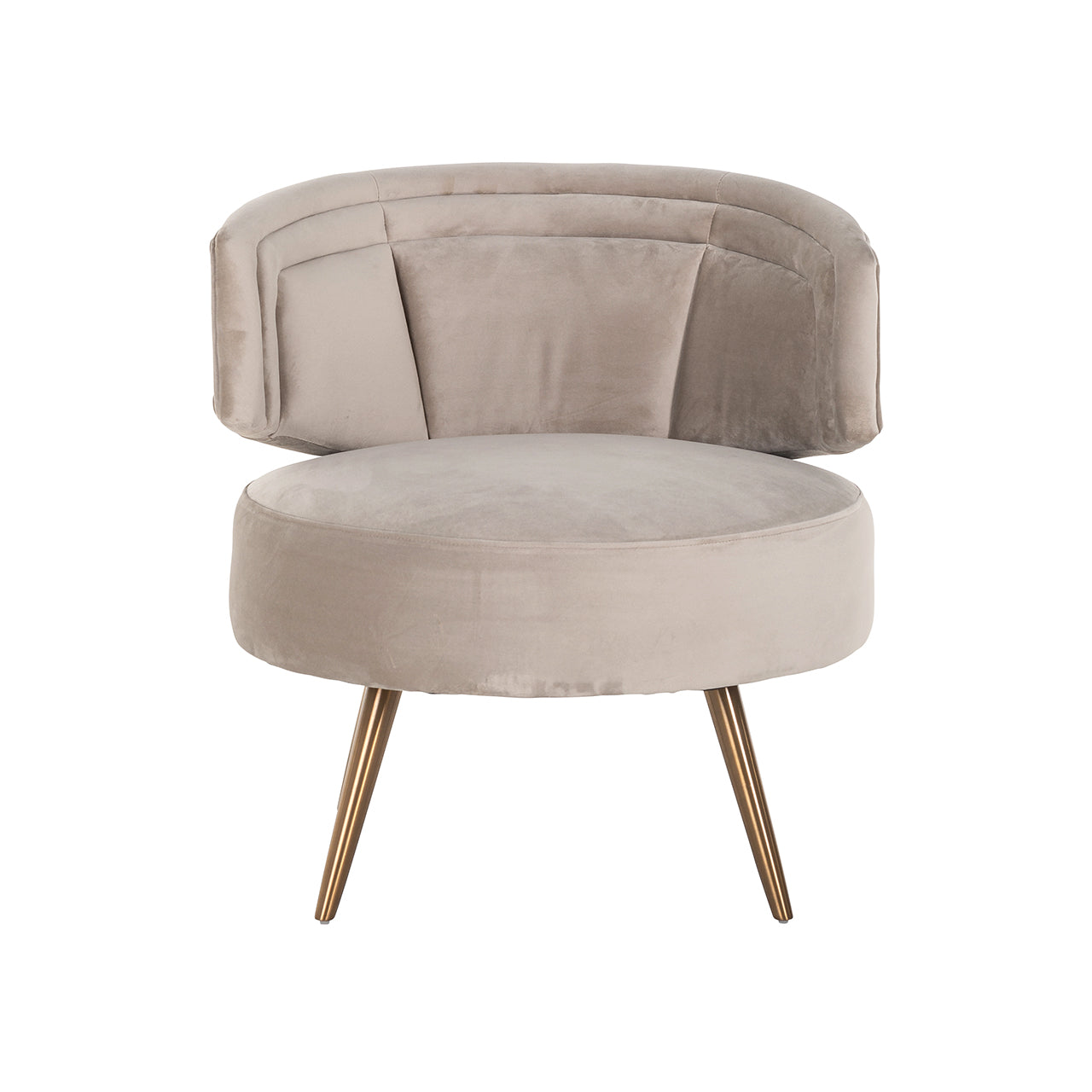 Lounge chair Hazel khaki velvet fire retardant (FR-Quartz 903 Khaki)
