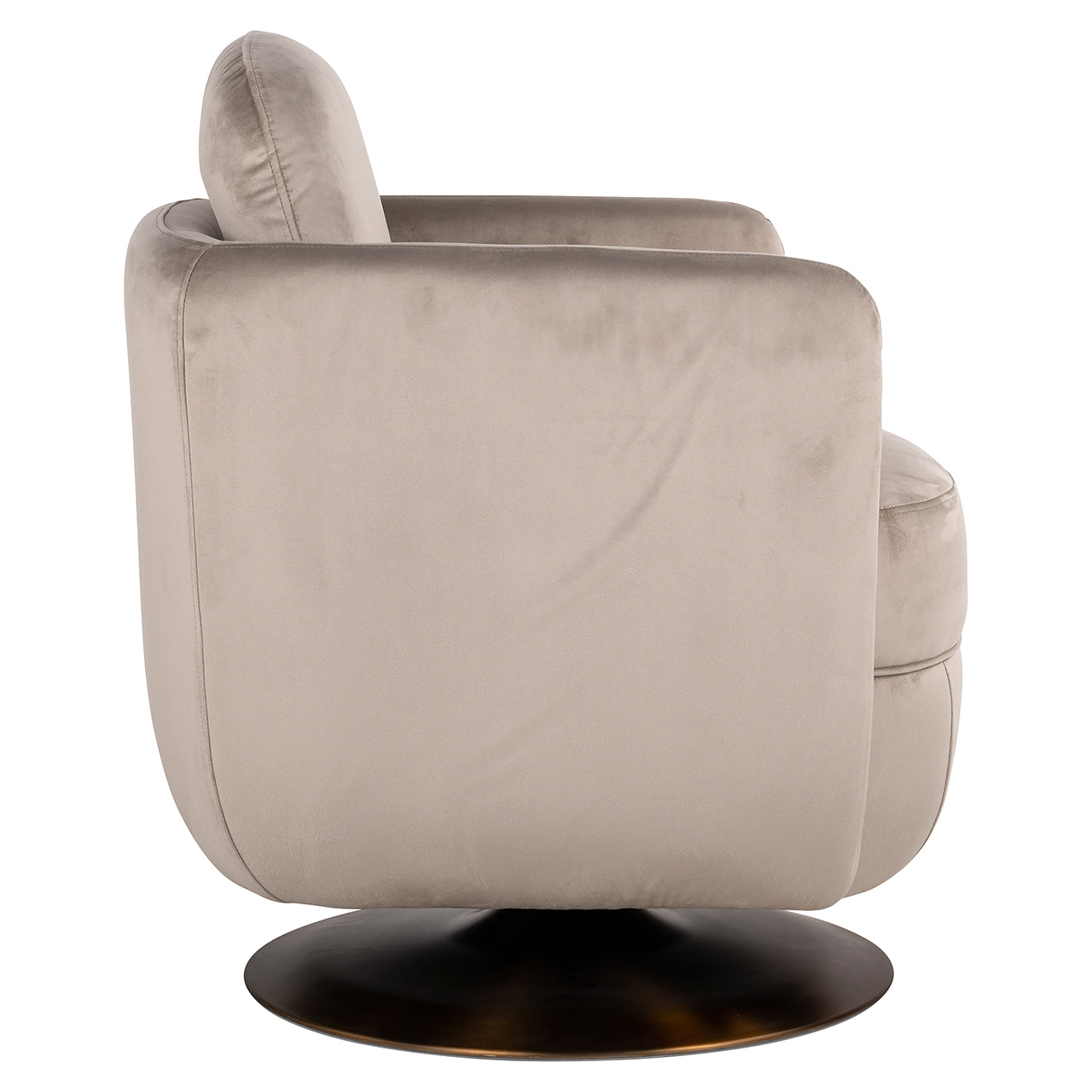 Swivel lounge chair Turner khaki velvet fire retardant (FR-Quartz 903 Khaki)