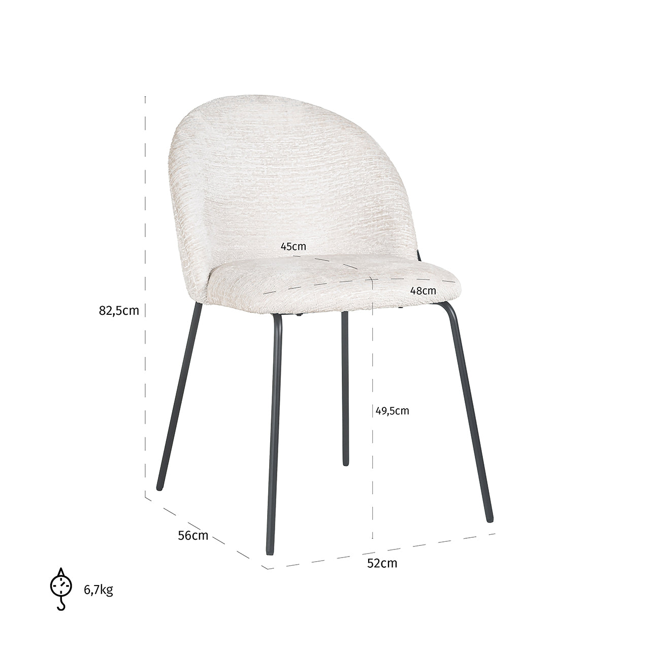 Chair Alyssa - cream fusion (Fusion cream 02)