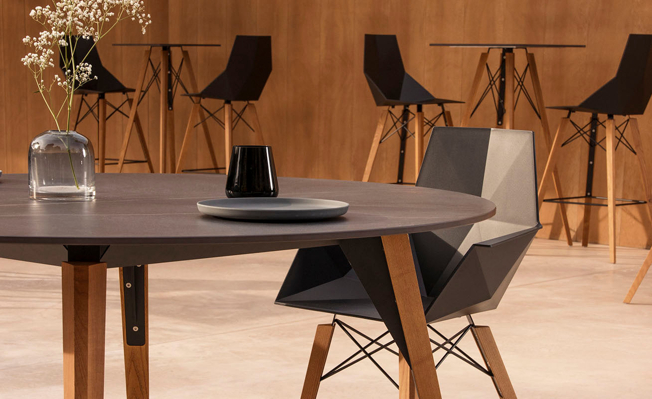 Faz - Wood Counter Stool With Arms