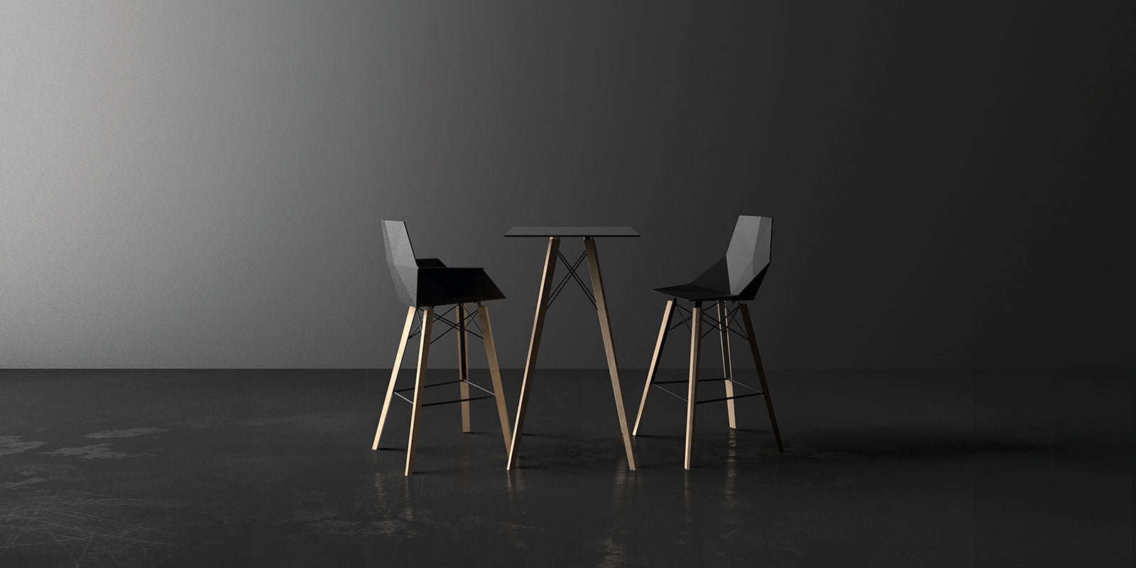 Faz - Wood Counter Stool With Arms