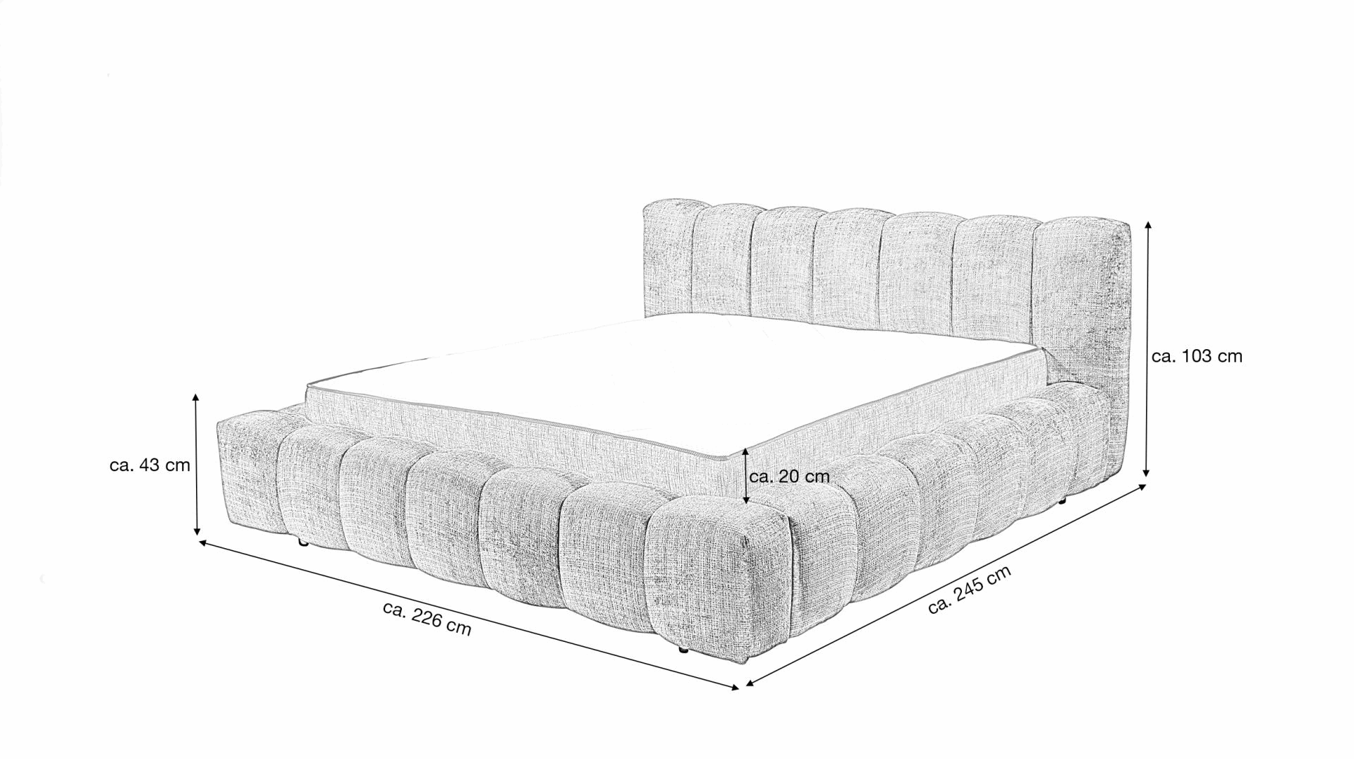 Boxspring Bexter - Black | Includes Slatted Base & Matress