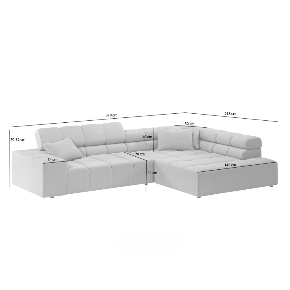 Sofa Portland Matric - Steel - Lounge 319x215cm