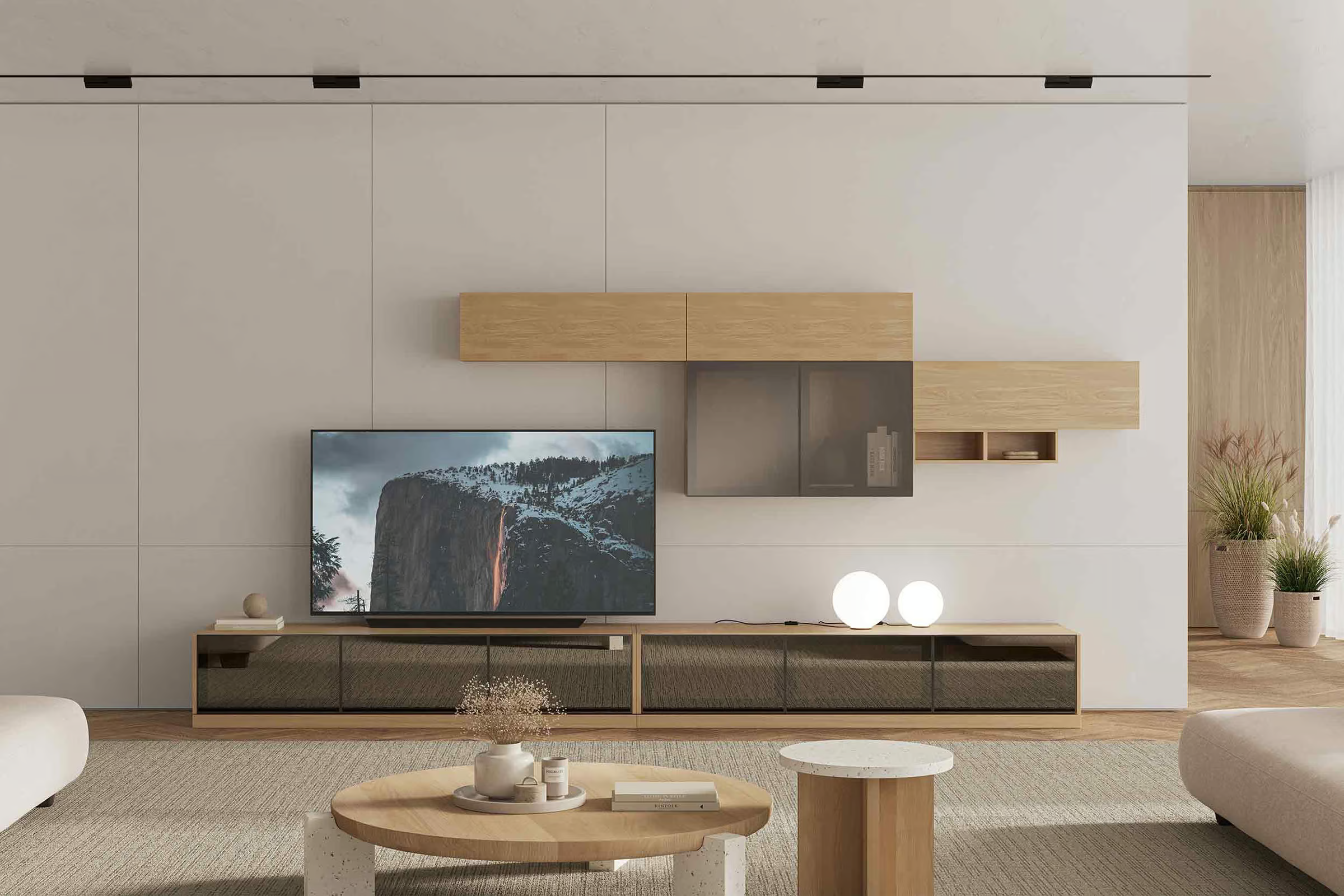 TV Unit Barcelona Oak Option 2