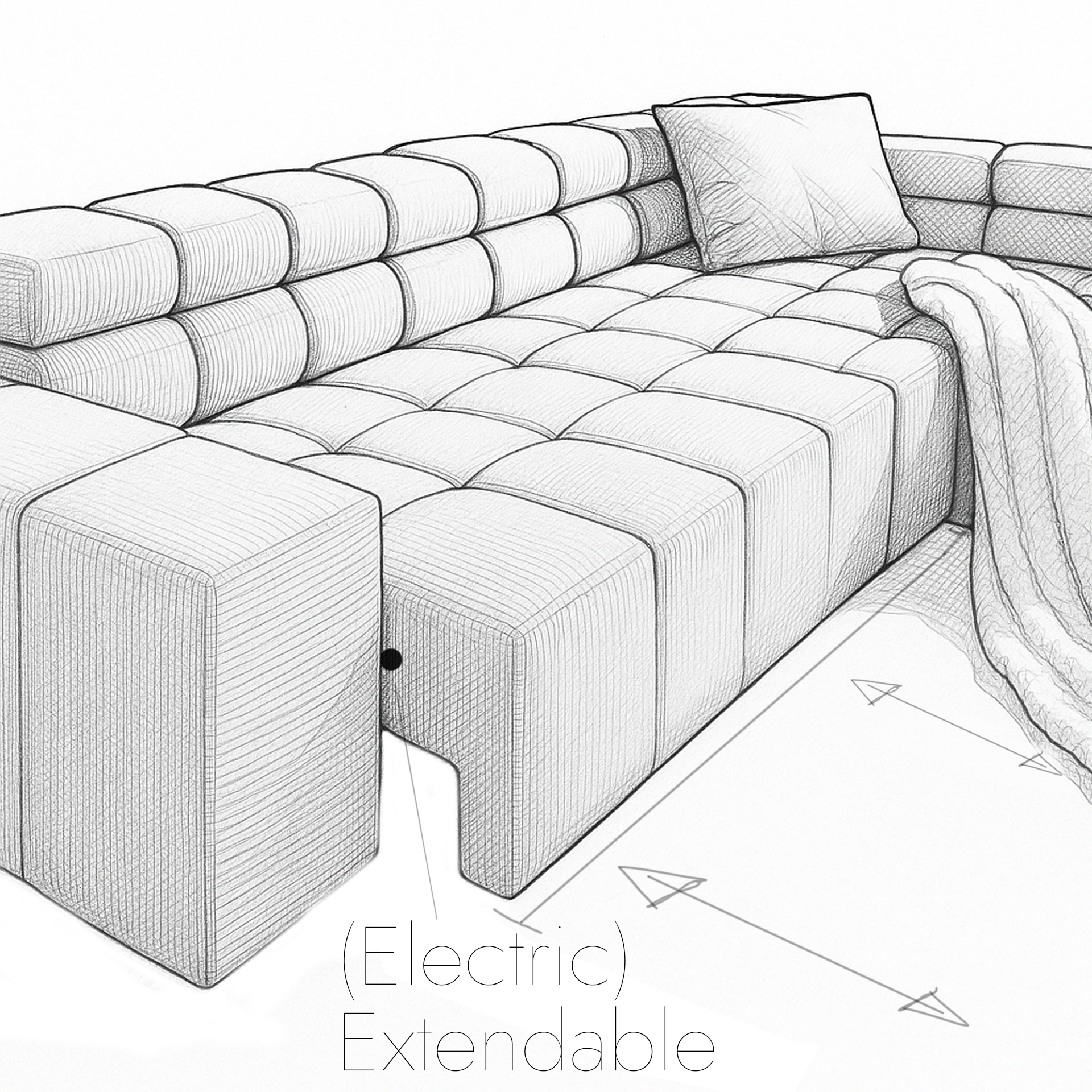Sofa Portland Matric - Steel - Lounge 319x215cm