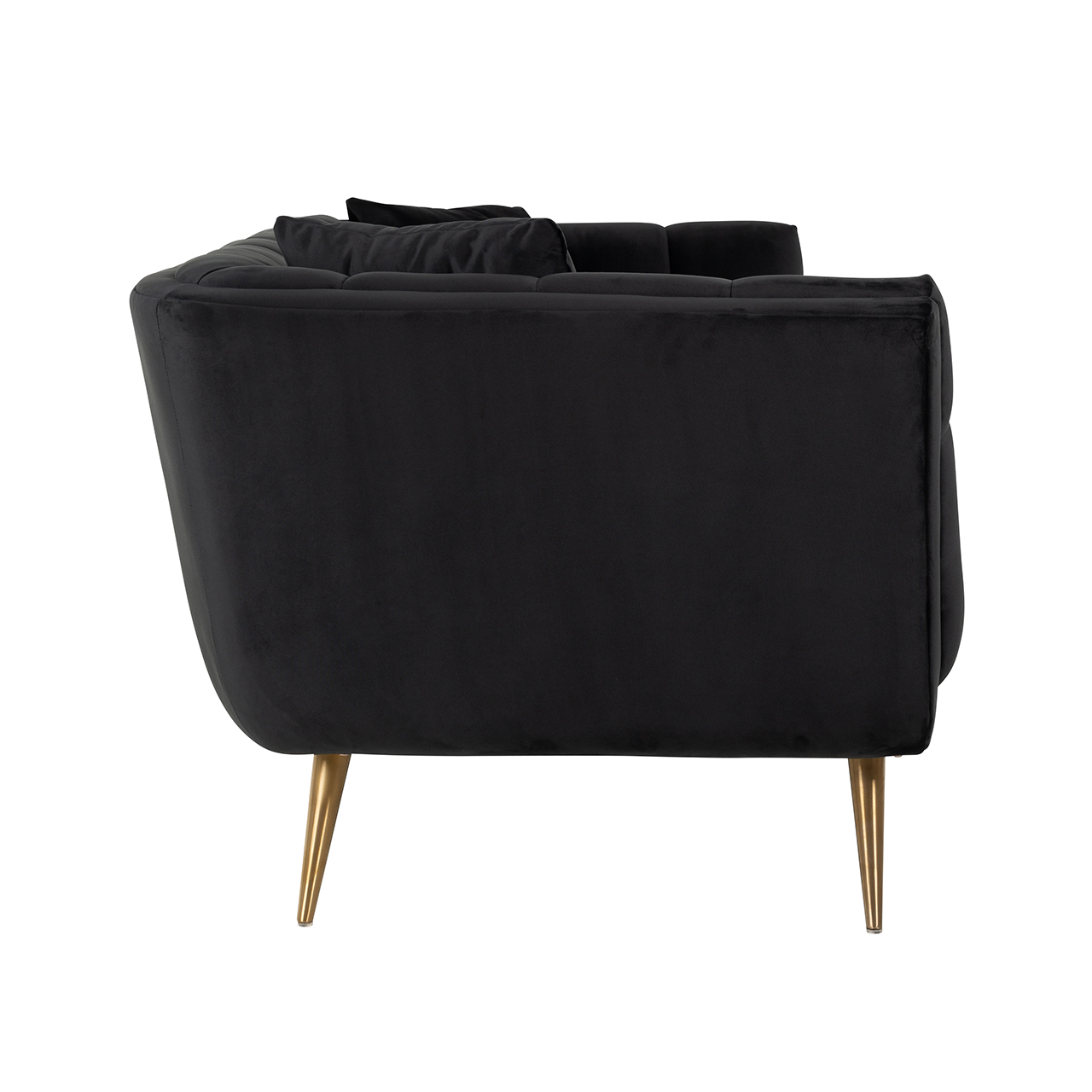 Sofa Huxley Antraciet velvet / Brushed gold (Quartz Antraciet 801) - 230x91cm