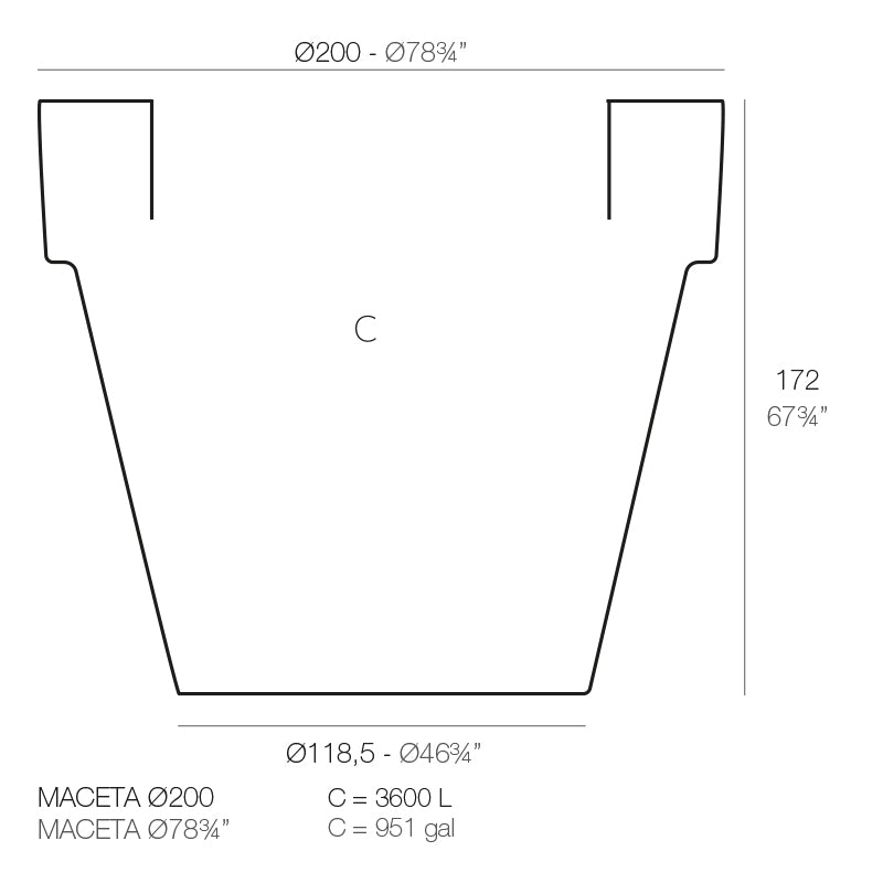 Planter Ø200X172