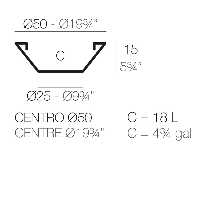 Centre Pot Ø50X15