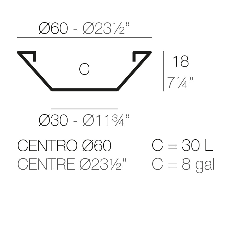 Centre Pot Ø60X18