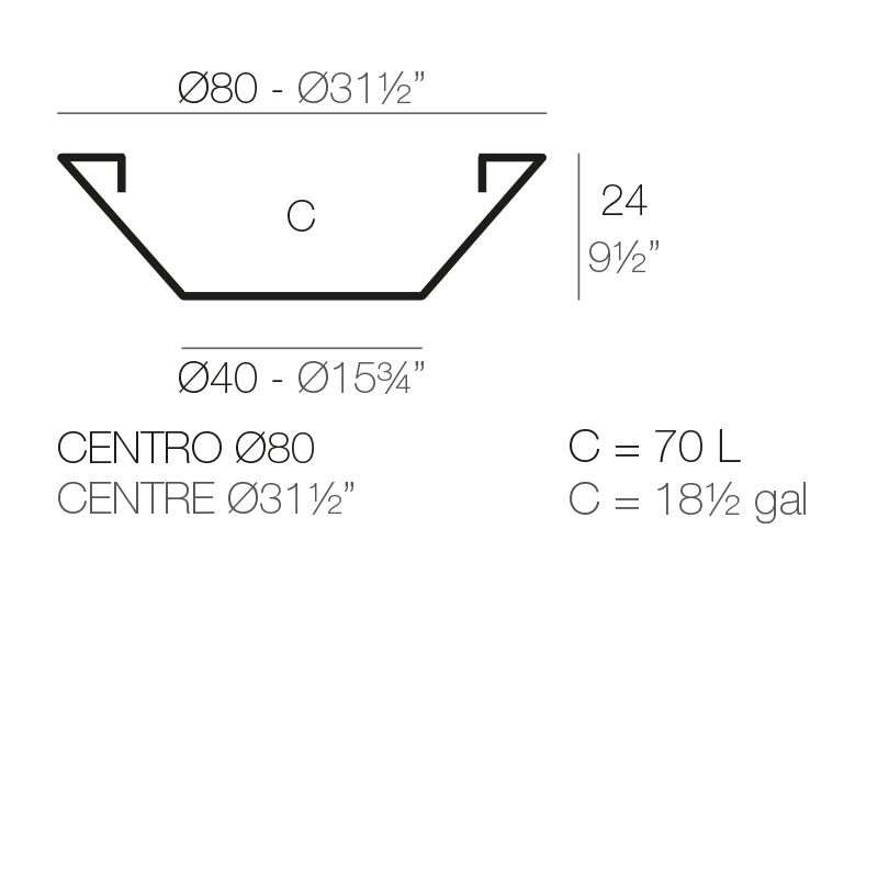 Centre Pot Ø80X24