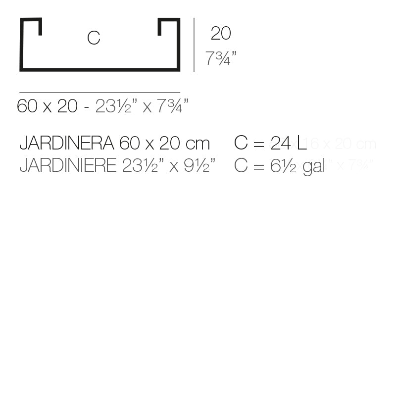 Jardiniere 60X20X20