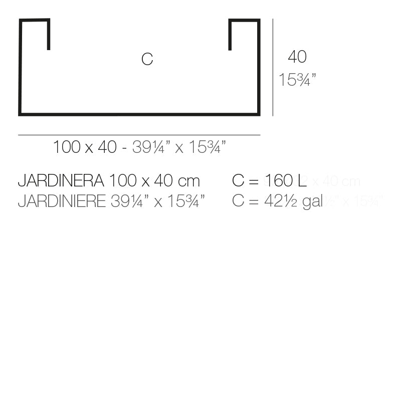 Jardiniere 100X40X40