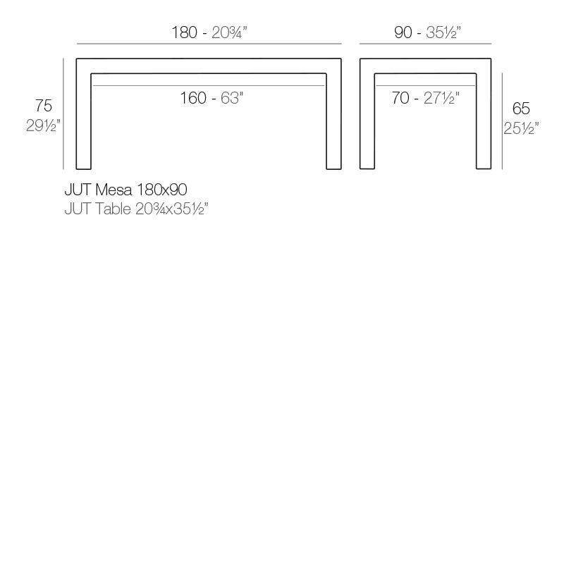 Jut Table 180X90X75