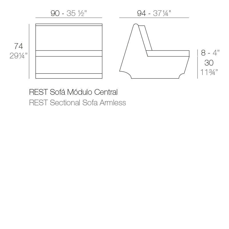 Rest Sofa Armless