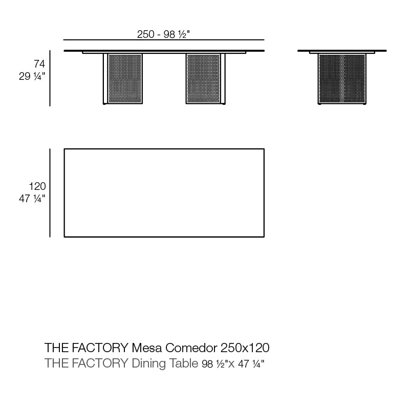 The Factory Dining Table 250X120x74 cm